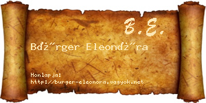 Bürger Eleonóra névjegykártya